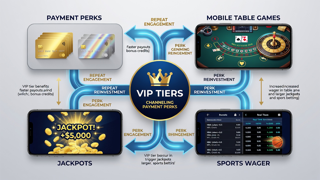 Mobile table game interface showing jackpot accumulation linked to VIP payment rewards