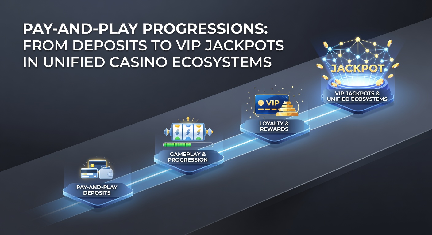 Dynamic graphic showing a player's progression ladder from basic deposit to VIP jackpot summit, with icons for slots, tables, and sports betting interconnected