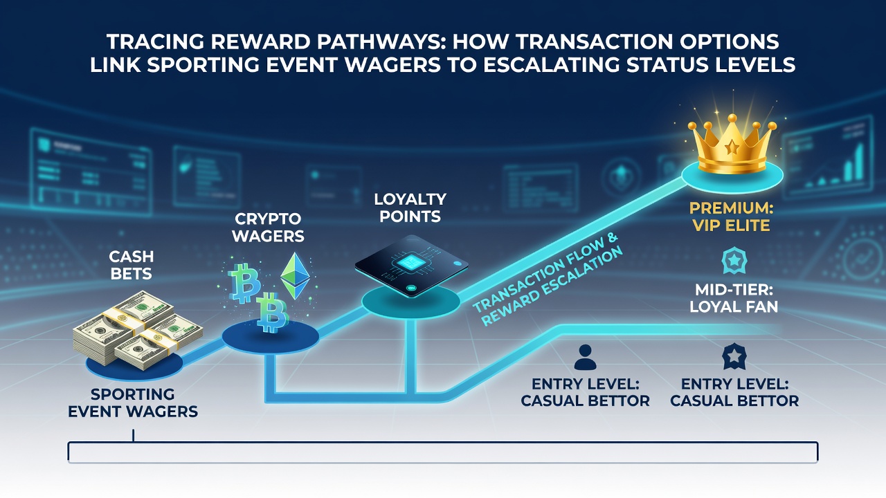 Illustration of reward pathways connecting sports betting deposits to slot and table game wins